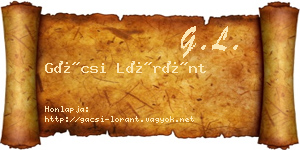 Gácsi Lóránt névjegykártya
